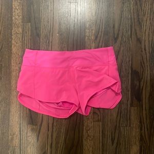 Lululemon Sonic Pink Speed Up Shorts Size 4